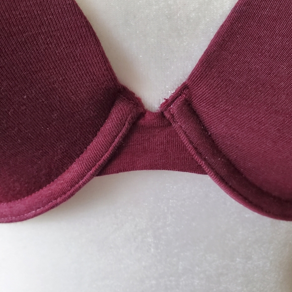 Flirtitude Tshirt Bra 34D Adj Strap to Racerback Tee Light Padding Burgundy 36C‎ - Picture 5 of 15